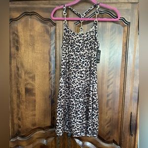 Boston Proper Cheetah Print Mini Dress with metal hardware. New never worn!
